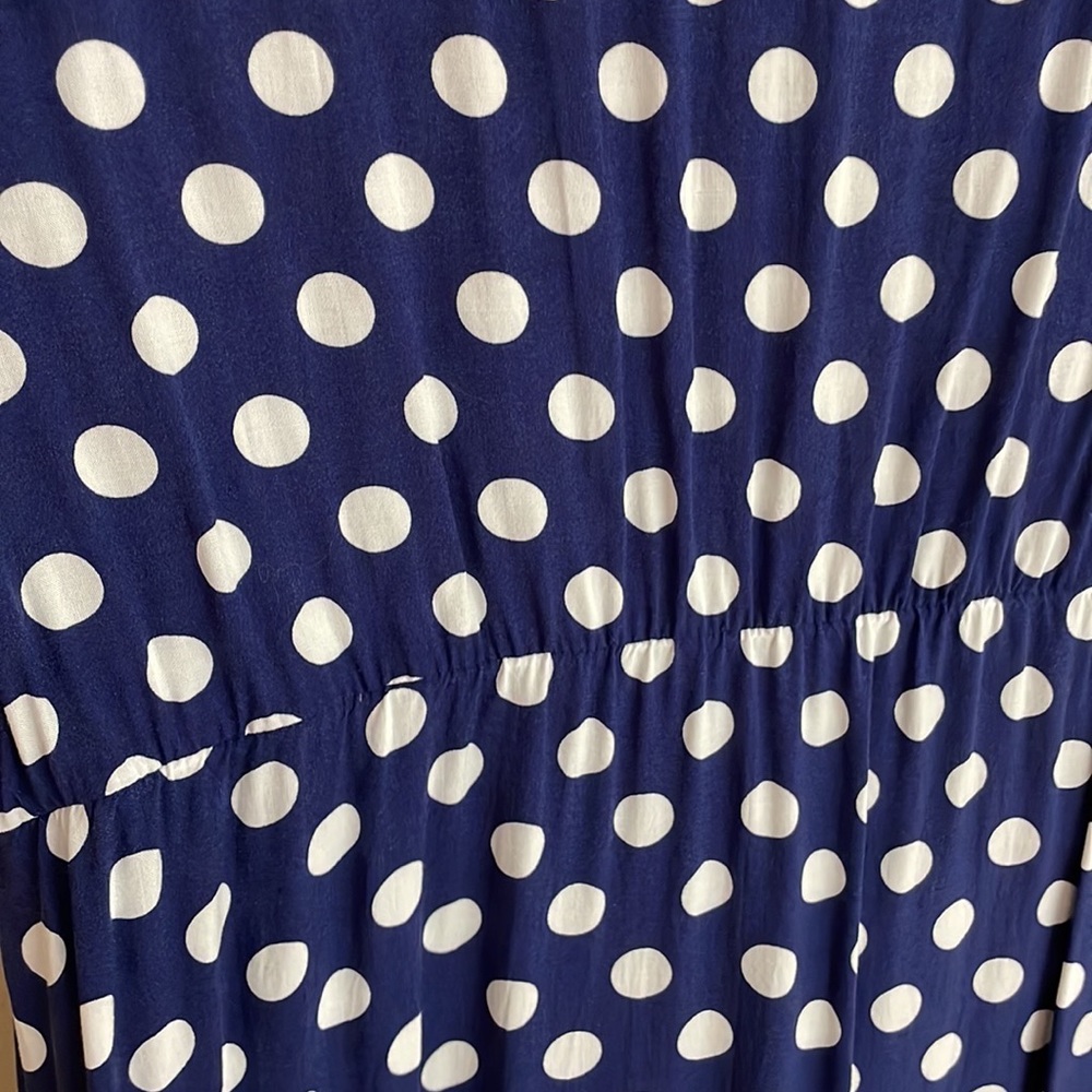 Blue & White Polka Dot high low dress L - Picture 8 of 9